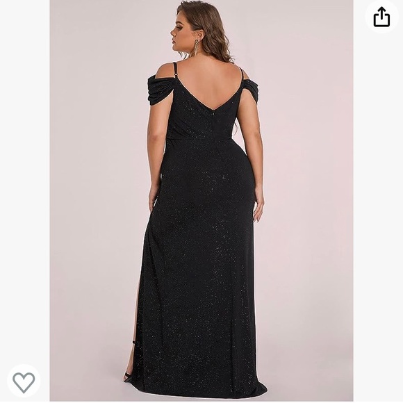 Black glitter plus size 16 formal dress - Picture 2 of 6